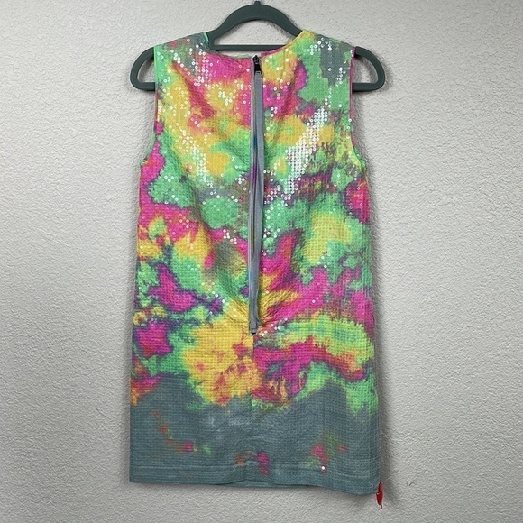 NWT Le Superbe Ibiza Days Sequin Shift Mini Dress Multi Color Tie Dye Sz 0 - Picture 8 of 15